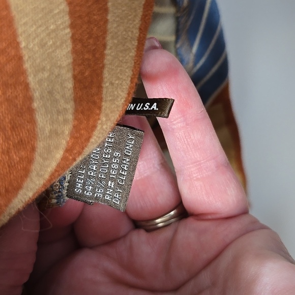 J. MCLAUGHLIN Womens Indigo Montecito Striped Chevron Side Skirt Size 4 💙🤎🧡 - Picture 6 of 9